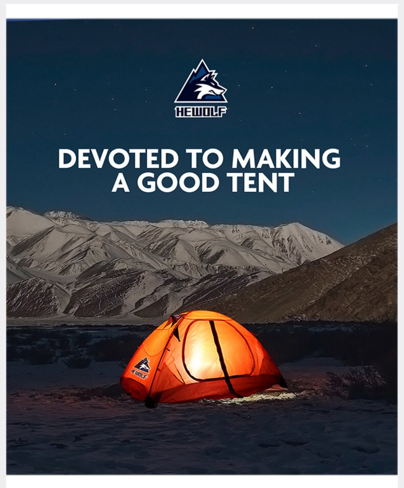 Cheap Goat Tents Hewolf 2 Person Waterproof Camping Tents For Outdoor Recreation Double Layer 4 Seasons Hiking Fishing Beach Tourist Tents   
